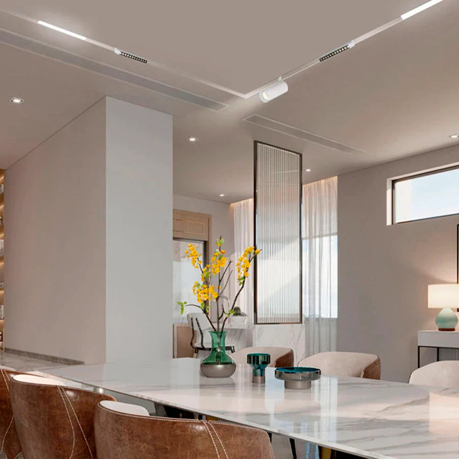 2 Meter White LED Magnetic Track Lighting System Accessories - Ceiling Recessed Magnet Rail Lamp Kit ceiling light