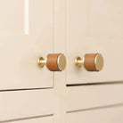 Brown/Black Leather Handles – Brass Knurled Cabinet Bar Handles and Furniture Knobs Handle