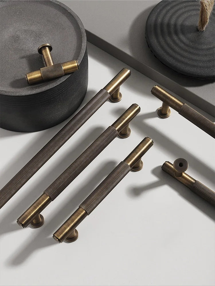 Antique Brass Furniture Handles – Bronze Plated Cabinet Pulls and Wardrobe Bar Knobs Handles