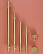 Solid Brass Art Deco Kitchen Cabinet Handles – Knurled T-Bar and Wardrobe Pulls Handles