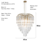 Gianna Italian Crystal Glass Pendant Chandelier – Classic Hanging Light for Staircase & High Ceilings 60cm / Chrome