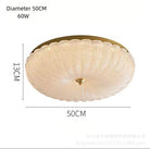 50 cm crystal-style acrylic LED flush-mount ceiling light with scalloped diffuser and brass cap