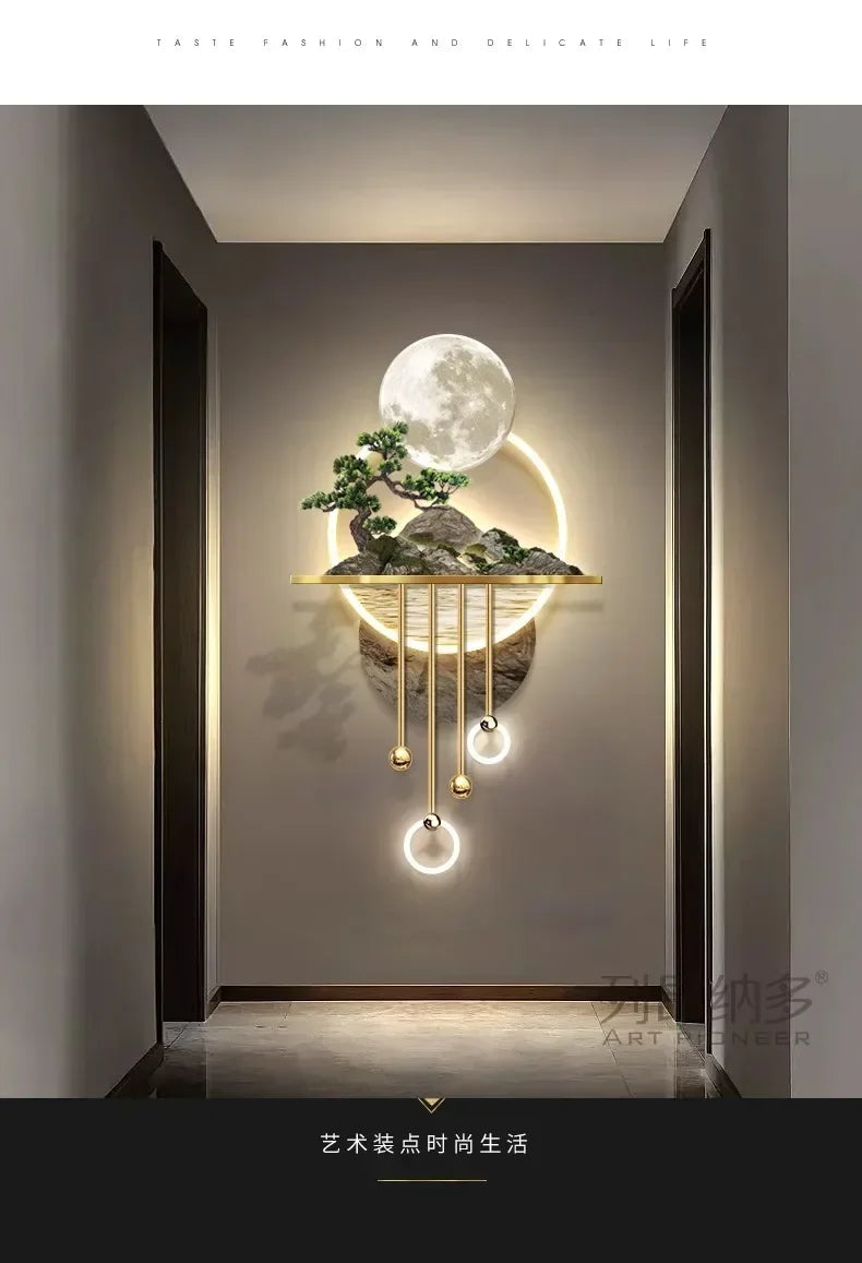 Dlight Decor 3D Wooden Landscape Wall Lamp Wall Art