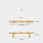 Gold Brass Cabinet Bar Handle – American Vintage Drawer Pull and Wardrobe Knob 148mm bar Handles