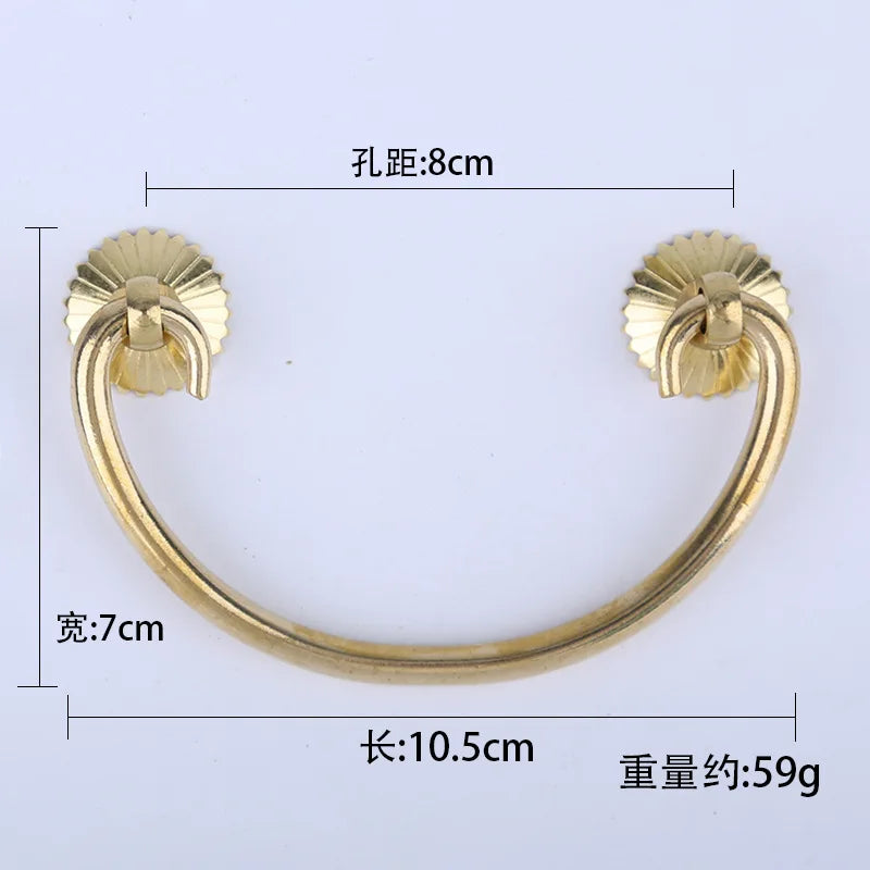 Antique Brass Arch Cabinet Pulls – Vintage Drawer Handles for Home Improvement Copper 80mm Pulls