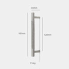 Solid Brass Knurled Cabinet Handles – Brushed Nickel Wardrobe Pulls and Textured Bar Knobs 160mm Handles