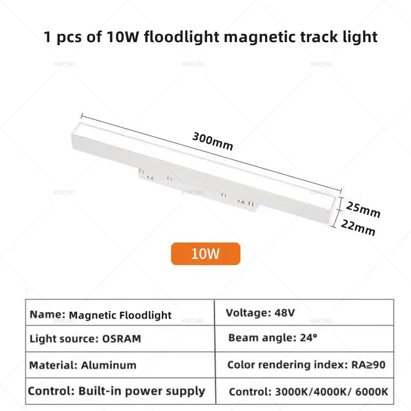 Modern Magnetic Track Lights - Embedded LED Spotlight Downlight 1 pcs 10W Floodlight / Warm light 3000K ceiling light