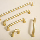 Solid Brass Cabinet Handles - Modern Golden Drawer Pulls for Dresser Wardrobe and Kitchen Cupboards