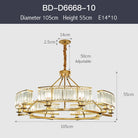 Zoe’s K9 Crystal Modern Glass Chandelier - Copper Luxury Hanging Lamp Dia105 H55Cm / Cold White