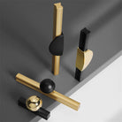 Black and Gold Cabinet Pulls - Double Color Aluminum Zinc Alloy Handles for Wardrobes and Kitchens Handles