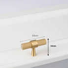 Solid Brass Knurled Cabinet Handles – Gold and Black Wardrobe Knobs and Drawer Pulls 9010-050G Handles