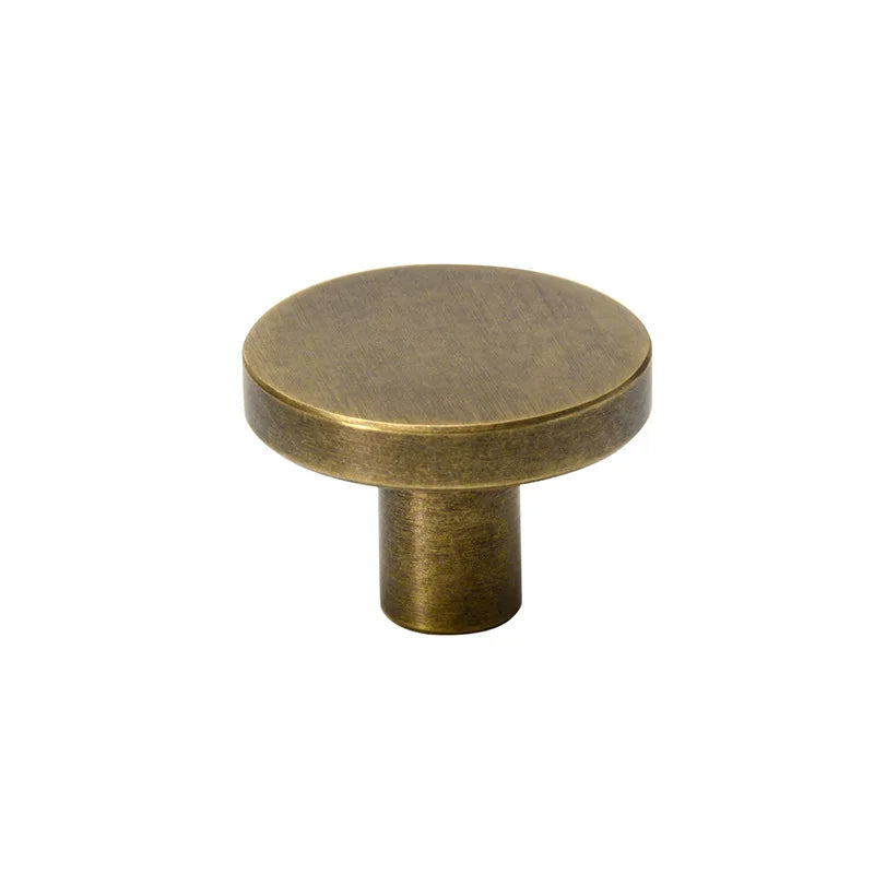Antique Brass Round Cabinet Knobs – Vintage Drawer Wardrobe and Cupboard Pulls knob