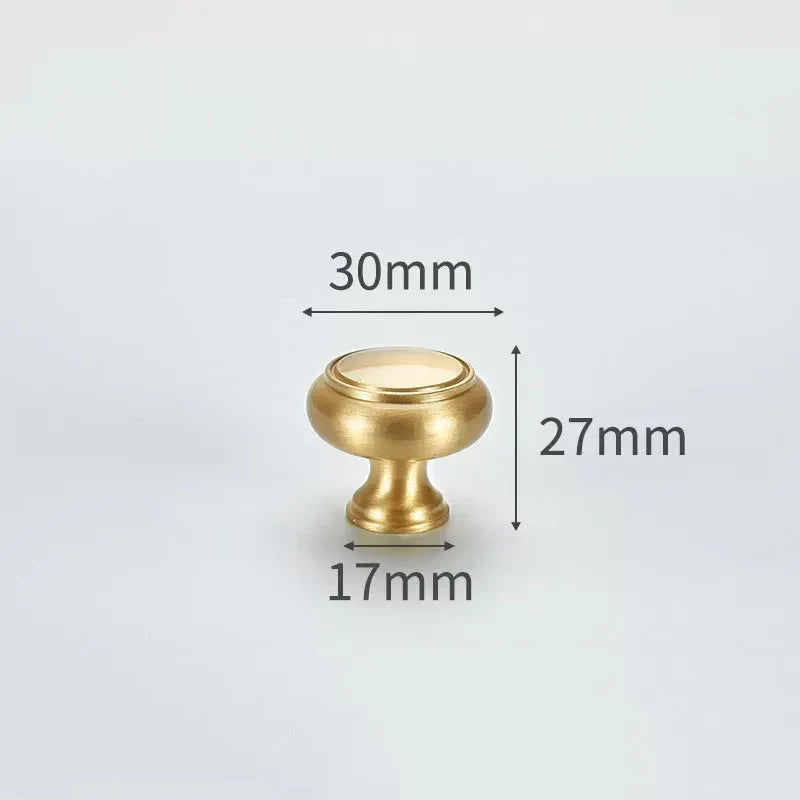 Modern Simple Solid Brass Cabinet Knobs – Wardrobe Handles and Kitchen Pulls 14 Knobs