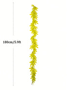 Dlight Decor 200cm Fall Maple Leaf Garland for Autumn and Halloween Decor 180cm Green