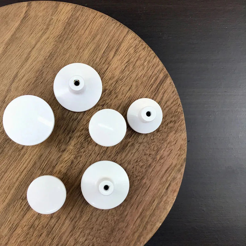 White Brass Cabinet Knobs – Round Drawer Pulls for Wardrobes and Furniture Doors knob