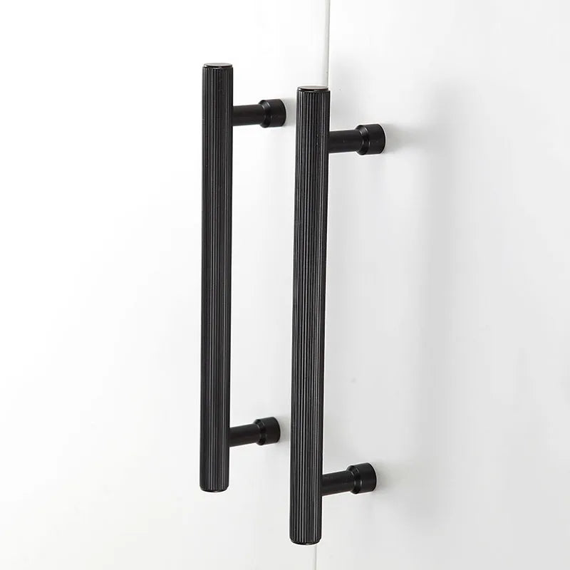 Gold and Black Brass T-Bar Handles – Straight Line Cabinet Pulls and Wardrobe Knobs Handles