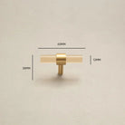 Champagne Acrylic and Brass Cupboard Handles – T-Bar Drawer Pulls for Bedroom and Bathroom 60mm Handles