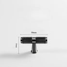 Black Knurled Brass Furniture Handles – Textured Drawer Knobs and Wardrobe Bar Pulls black 50mm Handles