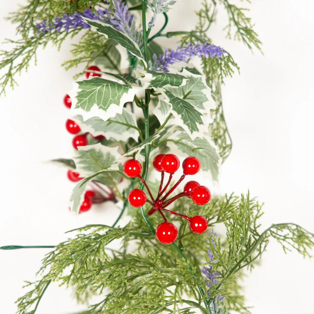 Dlight Decor 180cm Christmas Vine with Pine Leaves and Red Berries