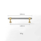 Nickel-Plated Brass Cabinet Handles – Gold and Matte Silver T-Bar Pulls for Wardrobes and Drawers 160mm Handles