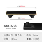 Zinc Alloy Solid Cabinet Door Handles – Modern Minimalist Knobs for Wardrobe and Kitchen Furniture 8206-96 Handles