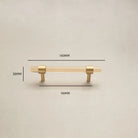 Champagne Acrylic and Brass Cupboard Handles – T-Bar Drawer Pulls for Bedroom and Bathroom 140mm Handles