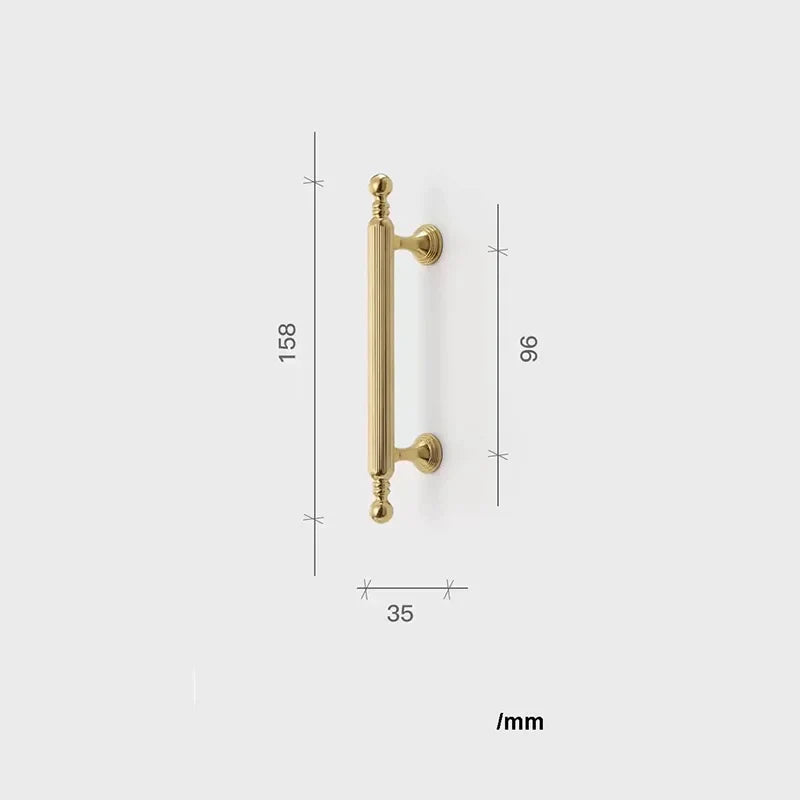 Polished Gold Brass Furniture Handles – Chrome Cabinet Pulls and French Wardrobe Drawer Knobs TB9021-PG158 Handles