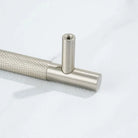 Solid Brass Knurled Cabinet Handles – Brushed Nickel Wardrobe Pulls and Textured Bar Knobs Handles