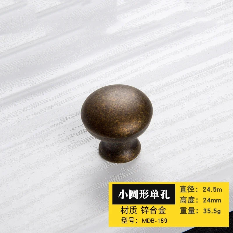 Antique Bronze Cabinet Handles - Retro Drawer Pulls Vintage Zinc Alloy Kitchen Hardware for Furniture Dresser and