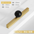 Black and Gold Cabinet Pulls - Double Color Aluminum Zinc Alloy Handles for Wardrobes and Kitchens 5251B-128mm Handles