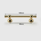 Polished Gold and Silver T-Bar Cabinet Handles – Modern Drawer and Wardrobe Pulls (55mm-220mm) TB2036-140PG Handles
