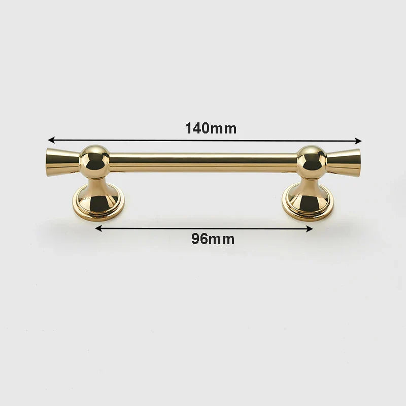 Polished Gold and Silver T-Bar Cabinet Handles – Modern Drawer and Wardrobe Pulls (55mm-220mm) TB2036-140PG Handles