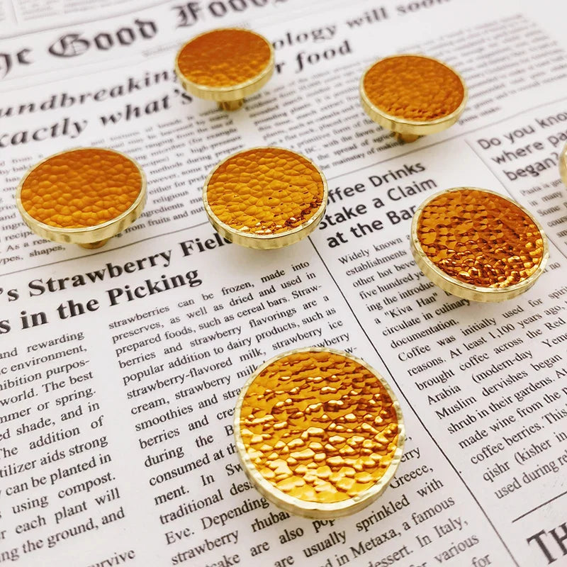 Brass and Red Copper Hammered Cabinet Knob – Modern Kitchen Drawer and Dresser Pull Handle Knob