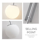 Rocker Arm Wall Lamp - Modern Bedroom And Living Room Reading Light With Milky White Glass Bubble