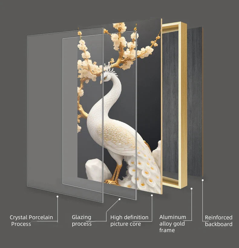 Dlight Decor Artistic Wood Crystal Wall Glow Light Wall Art