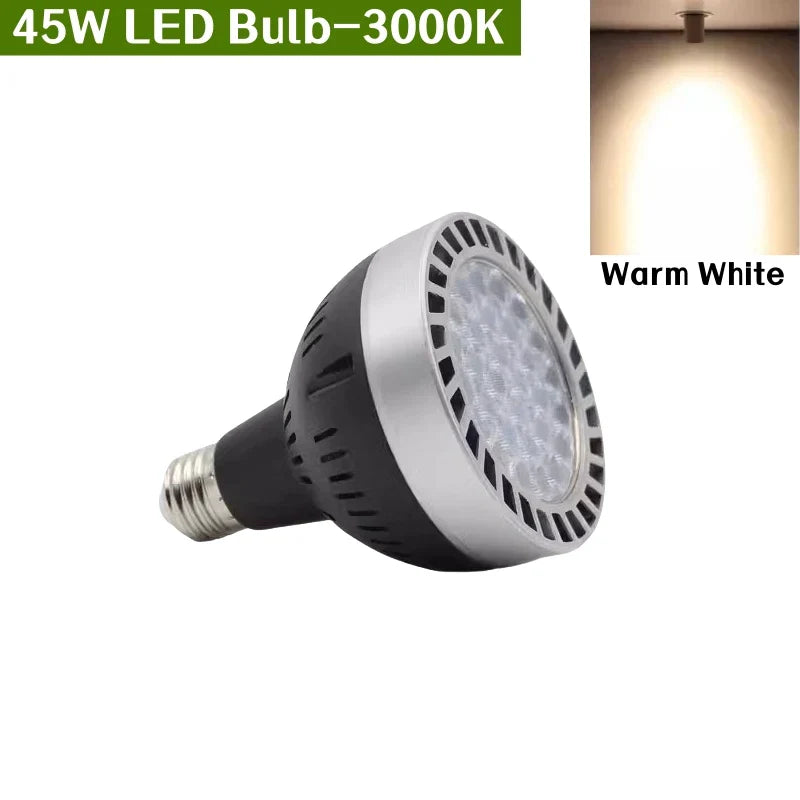 E27 LED Track Light Holder Base - 2-Wire Rotatable Ceiling Rail Lamp Fittings 45W Bulb 3000K ceiling light