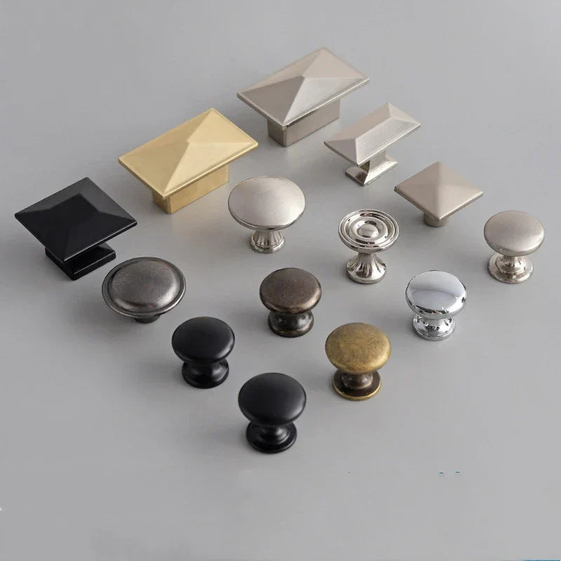 Modern Zinc Alloy Drawer Knobs - Single Hole Cabinet Handles for Dresser and Shoe Cabinets Knobs