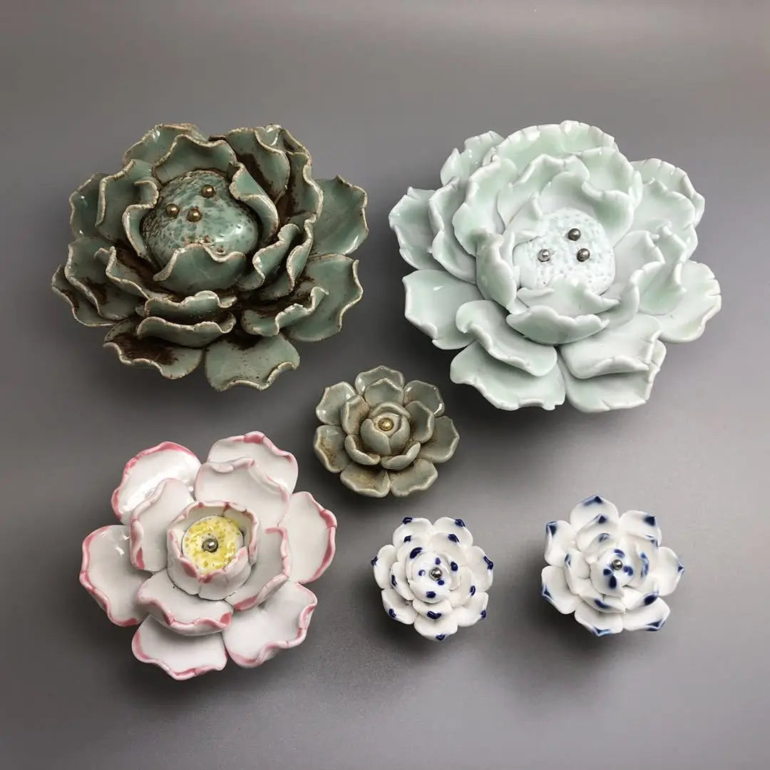 Handmade Ceramic Flower Knobs – Creative Cabinet and Drawer Knobs for Furniture Accessories Knobs