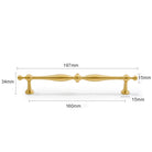 New Brass Cabinet Handles – Modern T-Bar Pulls and Drawer Knobs for Kitchen and Wardrobe 197mm Handles