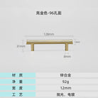 Modern Brushed Gold Cabinet Handles - Zinc Alloy Drawer Pulls for Kitchen and Furniture Bright gold 96mm Handles