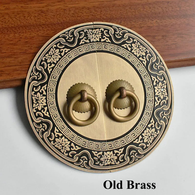 Chinese Antique Brass Cabinet Handles – Retro Door Pulls for Wardrobes Bookcases and Shoe Cabinets (110mm-240mm) old