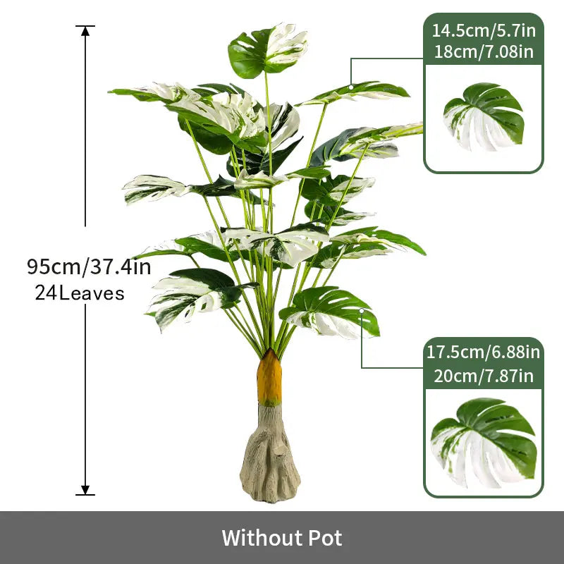 Dlight Decor Monstera Turtle Leaf Plant for Indoor and Garden Display 95cm 24Leaves