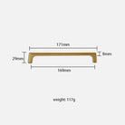 Solid Brass Wardrobe Handles – Integrated Cabinet Pulls and Furniture Bar Handles (106mm-332mm) TB2040-XL Handles