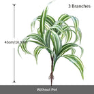Dlight Decor 43cm Dracaena Air Grass Branch with Bamboo Leaves for Desktop Decor 43cm White