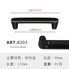 Zinc Alloy Solid Cabinet Door Handles – Modern Minimalist Knobs for Wardrobe and Kitchen Furniture 8203-96 Handles