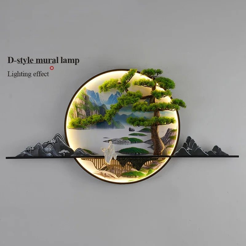 Dlight Decor Chinese Landscape LED Wall Glow Wall Art