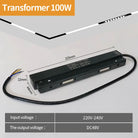 Tarck Only - 2m Magnetic Rail Linear Track Lighting Accessories - Ceiling Magnet Track Kits 100W transformer A / CHINA