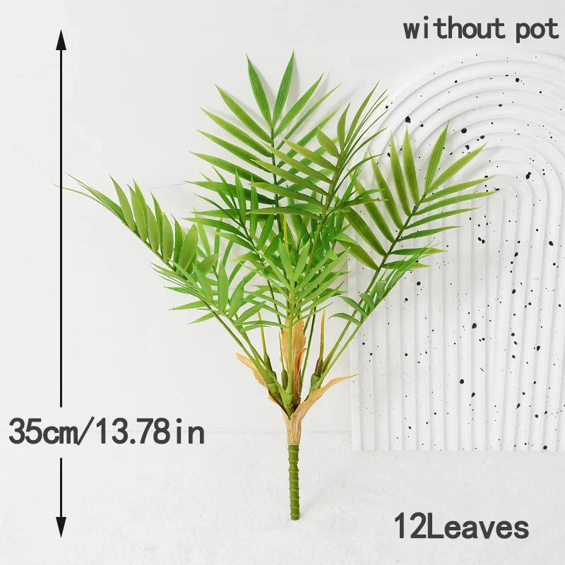 Dlight Decor 44cm Palm Plant Branch with Real Touch Monstera Leaves 35cm 12Leaves