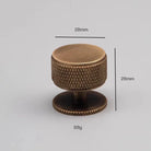 Gold and Bronze Knurled Brass Knobs – Modern Single-Hole Cabinet and Drawer Pulls bronze 28mm knob