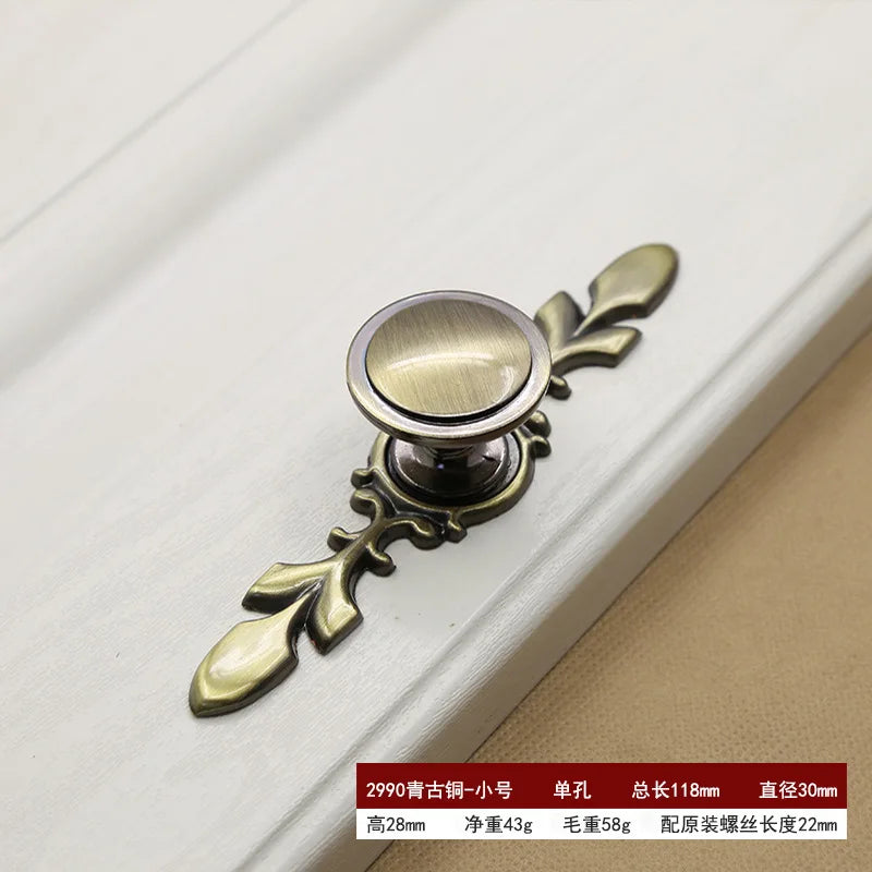 Retro Bronze Cabinet Handles - Antique Metal Kitchen Door Pulls and Wardrobe Knobs 128mm 2990-Small Handles
